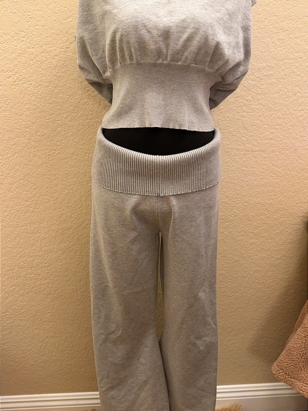 Cozy Knit Lounge Set in Light Gray